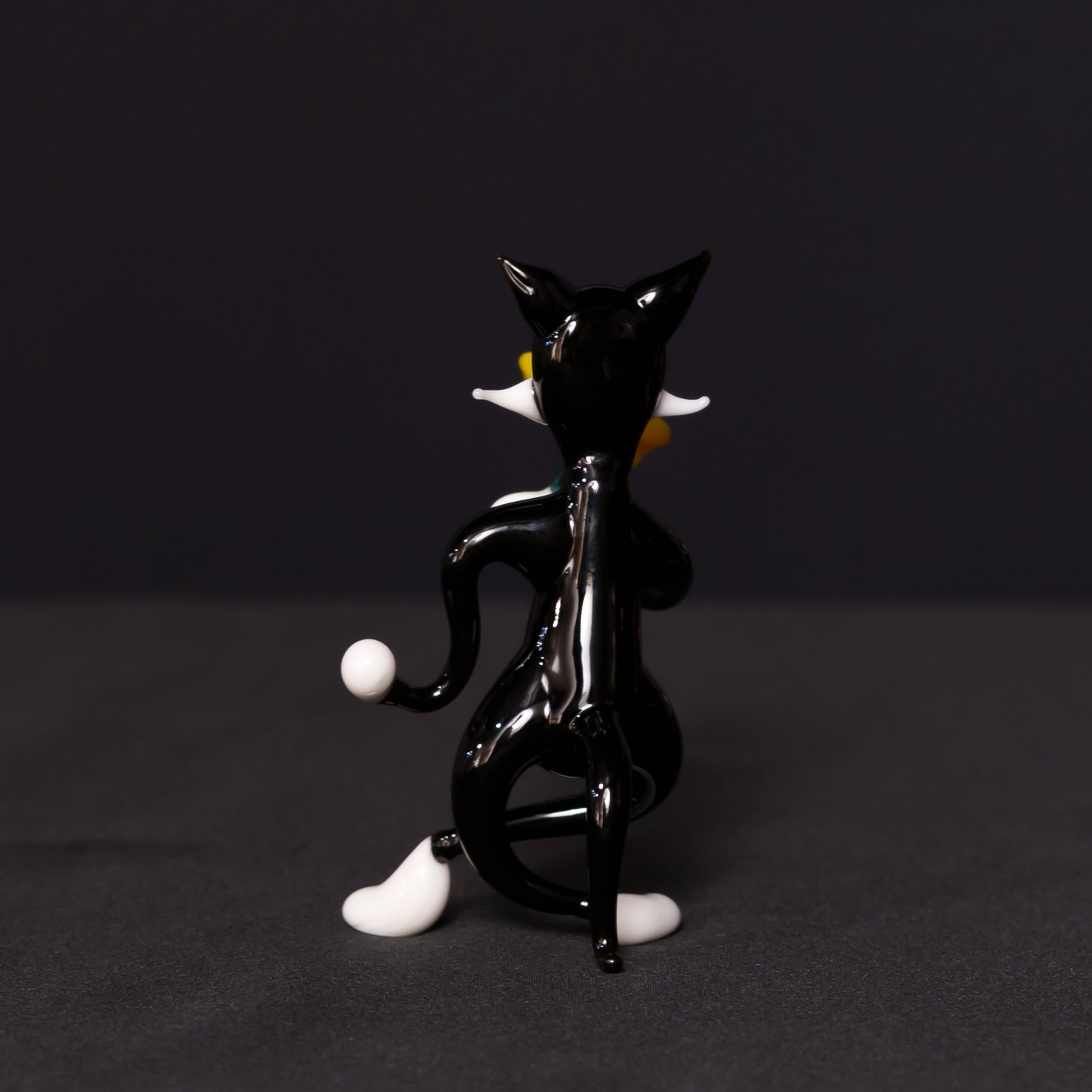 ガラス細工 黒猫 フィギュリン ムラーノ バーナーワークオブジェ