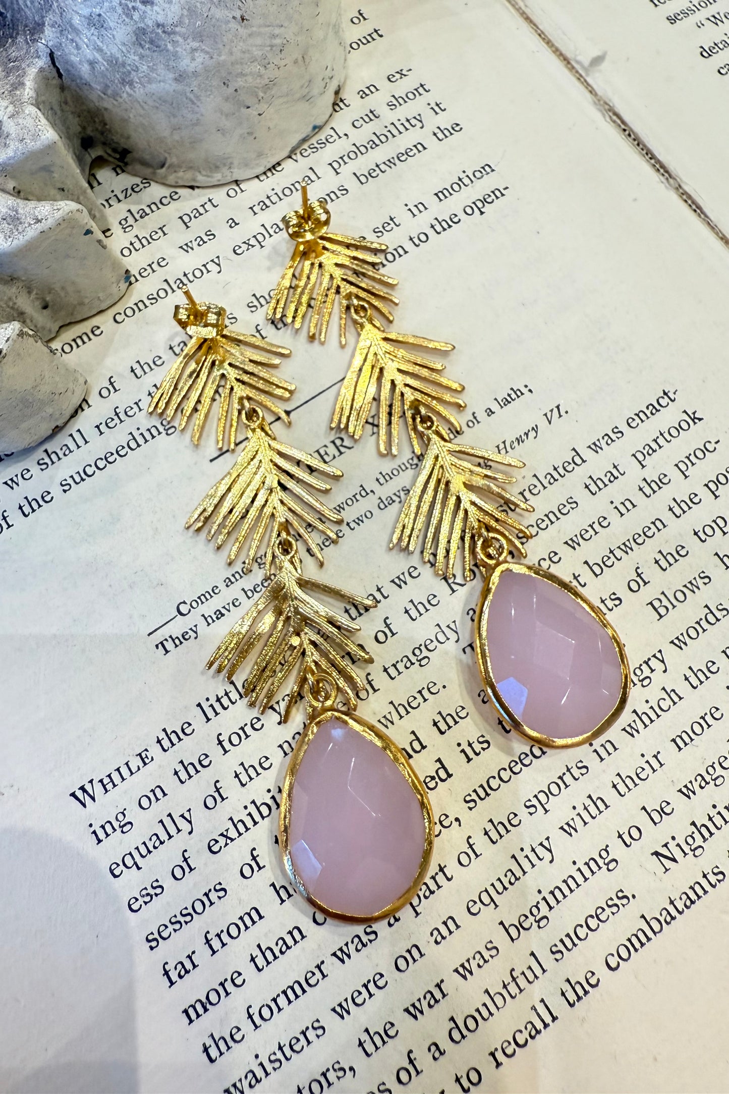 トルコ ローズクォーツピアス