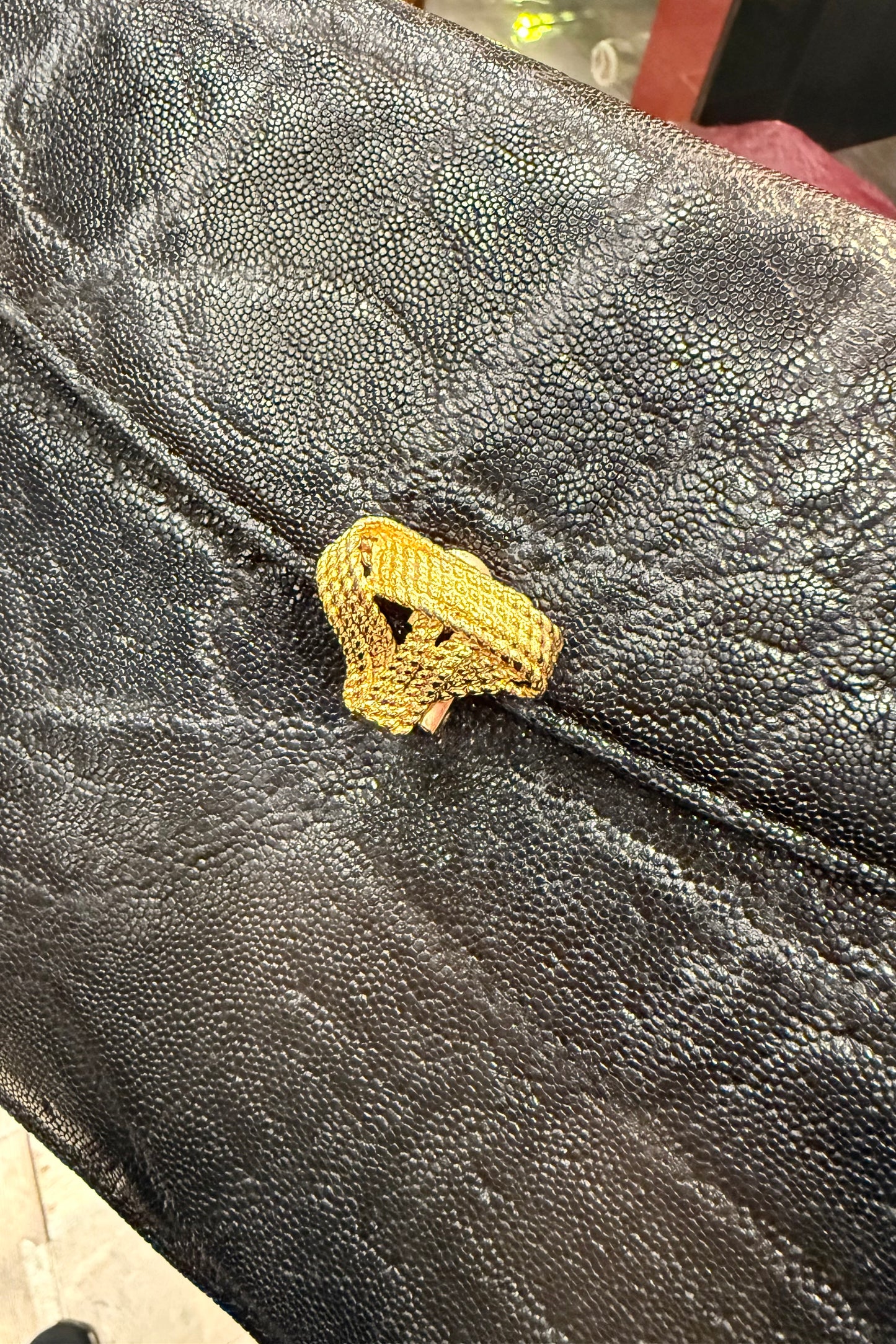 vintage bag 希少な象皮ハンドバッグ