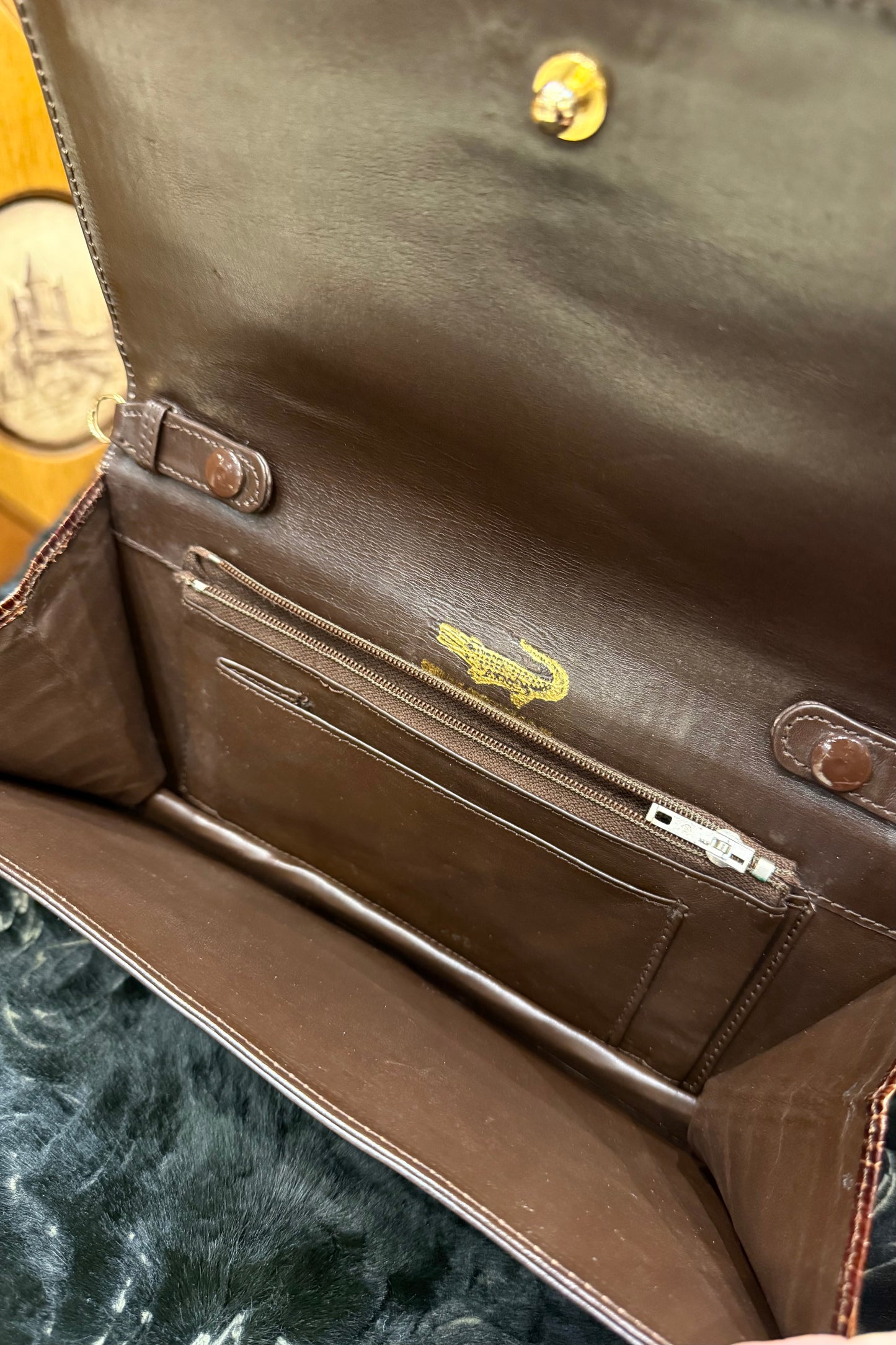 vintage bag クロコダイルクラッチ