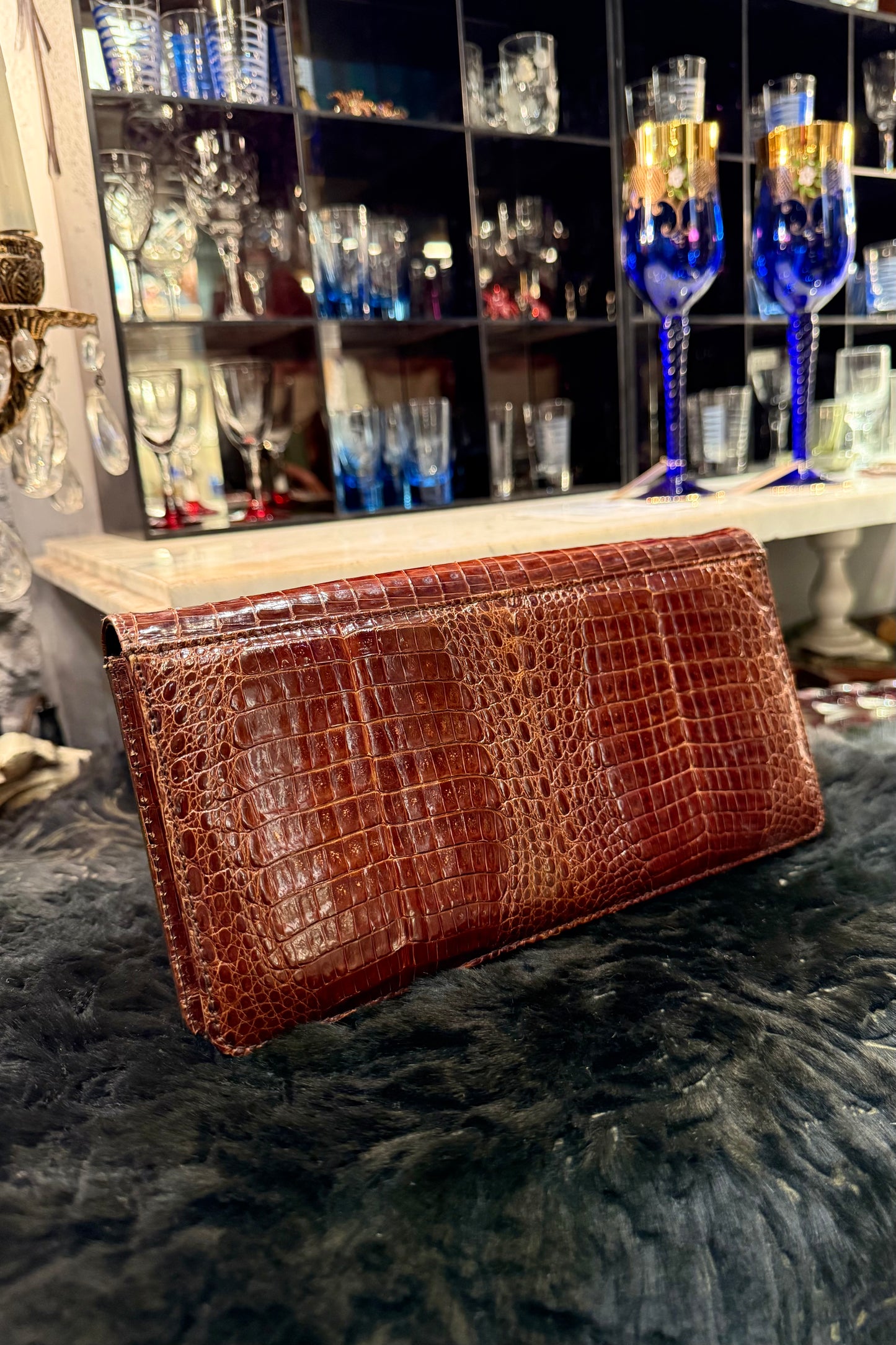 vintage bag クロコダイルクラッチ