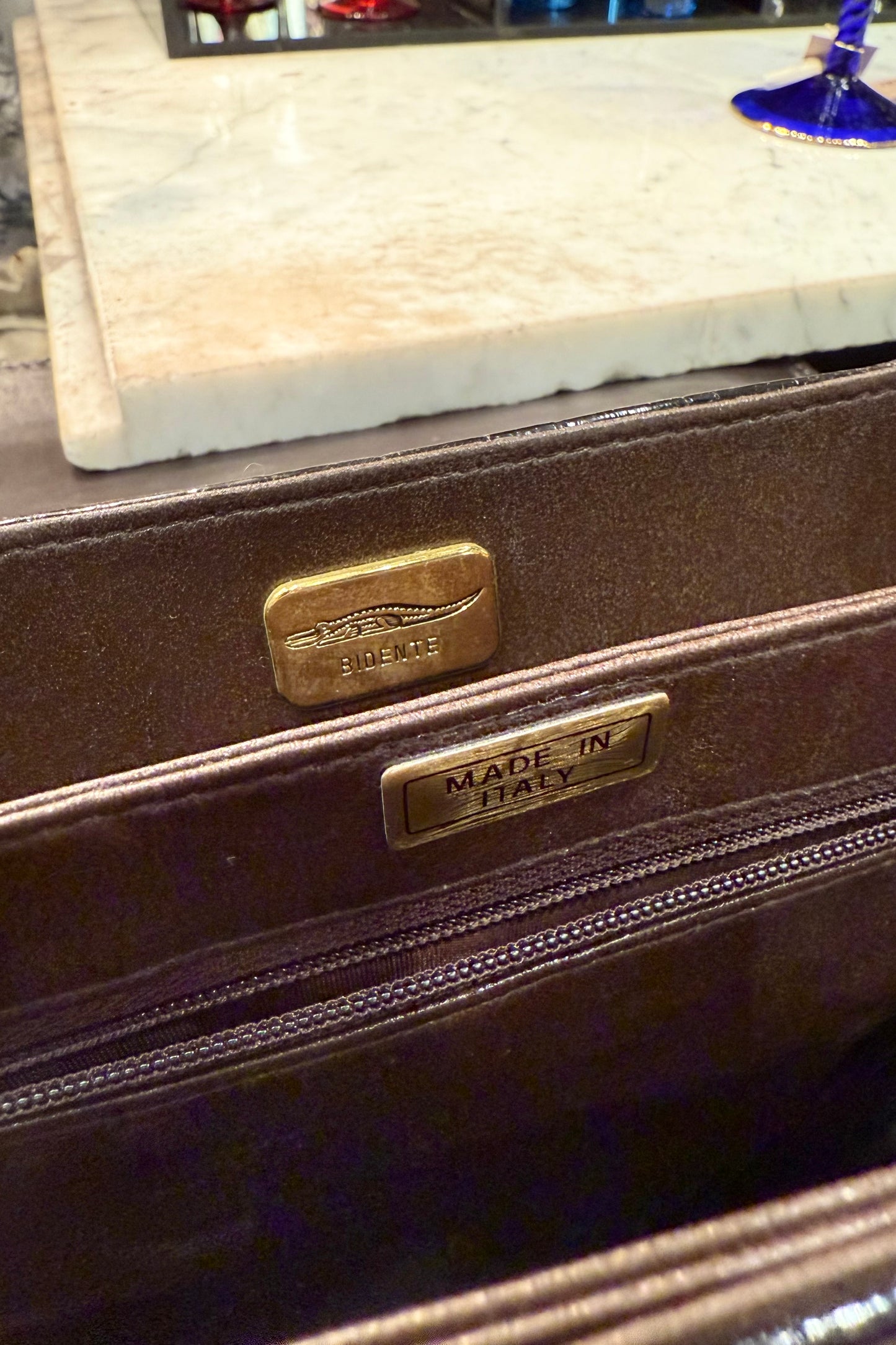 vintage bag イタリア製 クロコダイルハンドバッグ