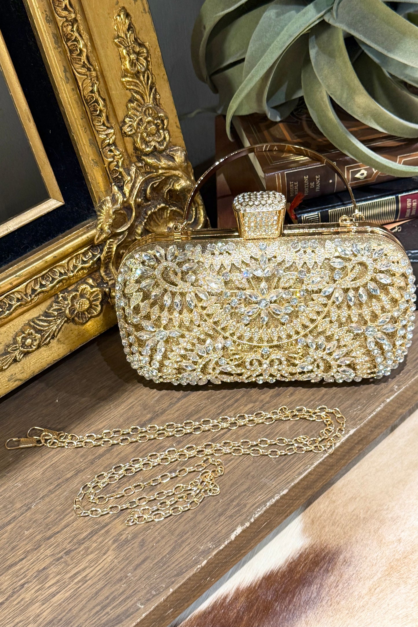 煌めくビジュークラッチバッグ(3way) ゴールド