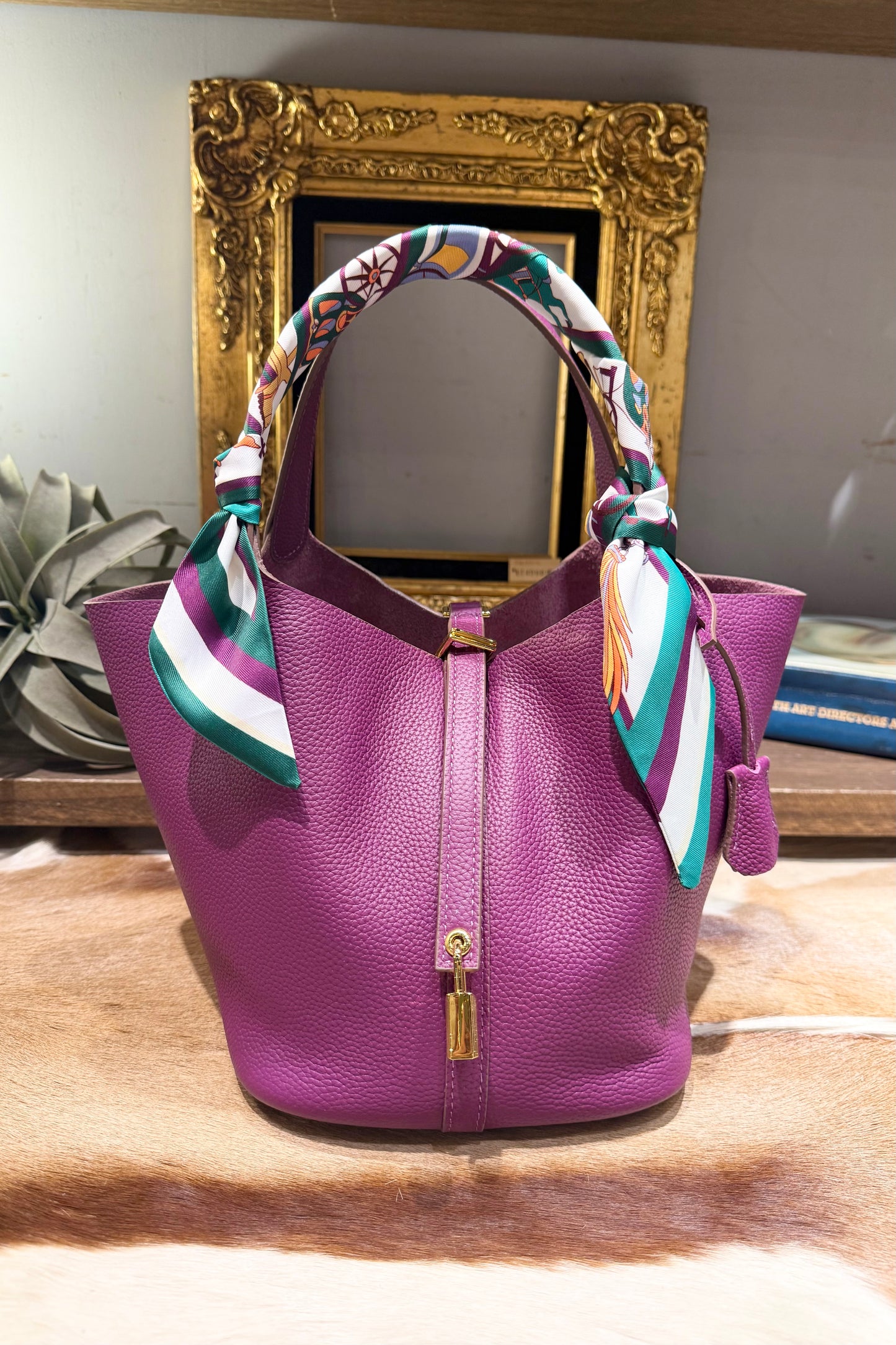 サンレモシリーズ/Lバイオレット 牛革bag