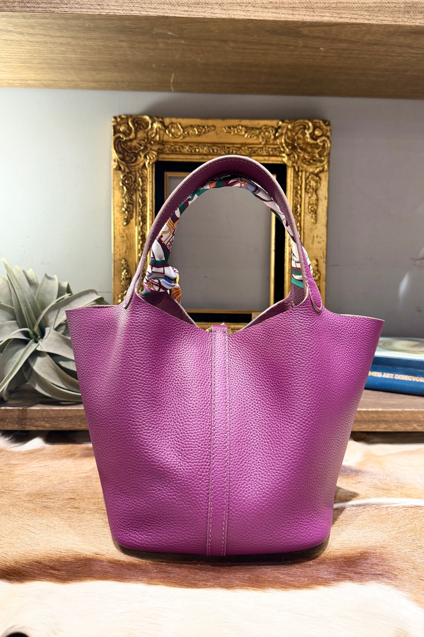 サンレモシリーズ/Lバイオレット 牛革bag
