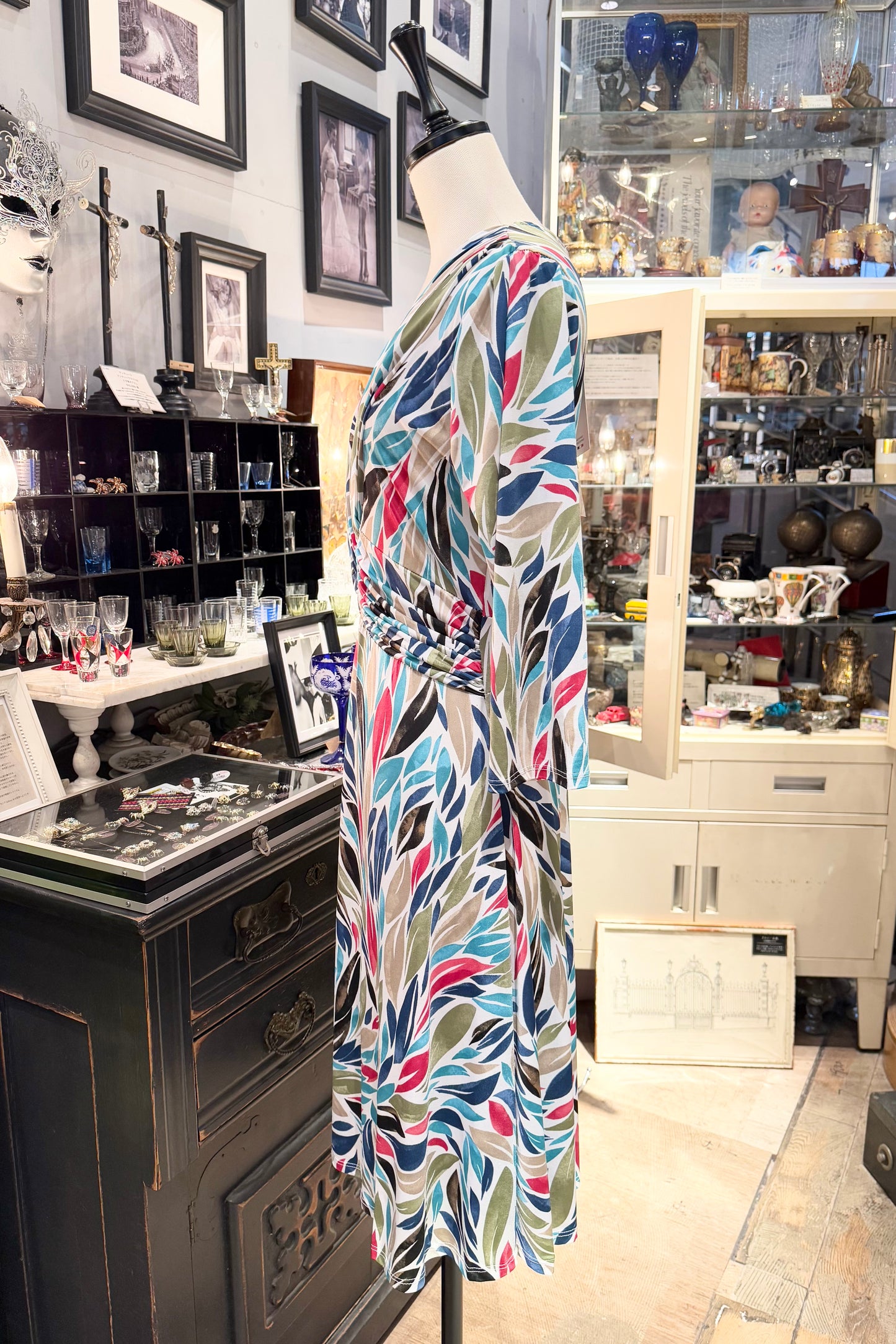 JOY`s PARIS リーフ柄ワンピース
