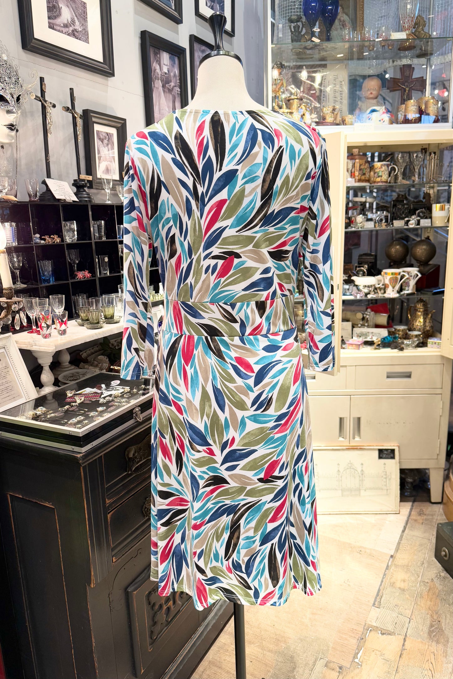 JOY`s PARIS リーフ柄ワンピース
