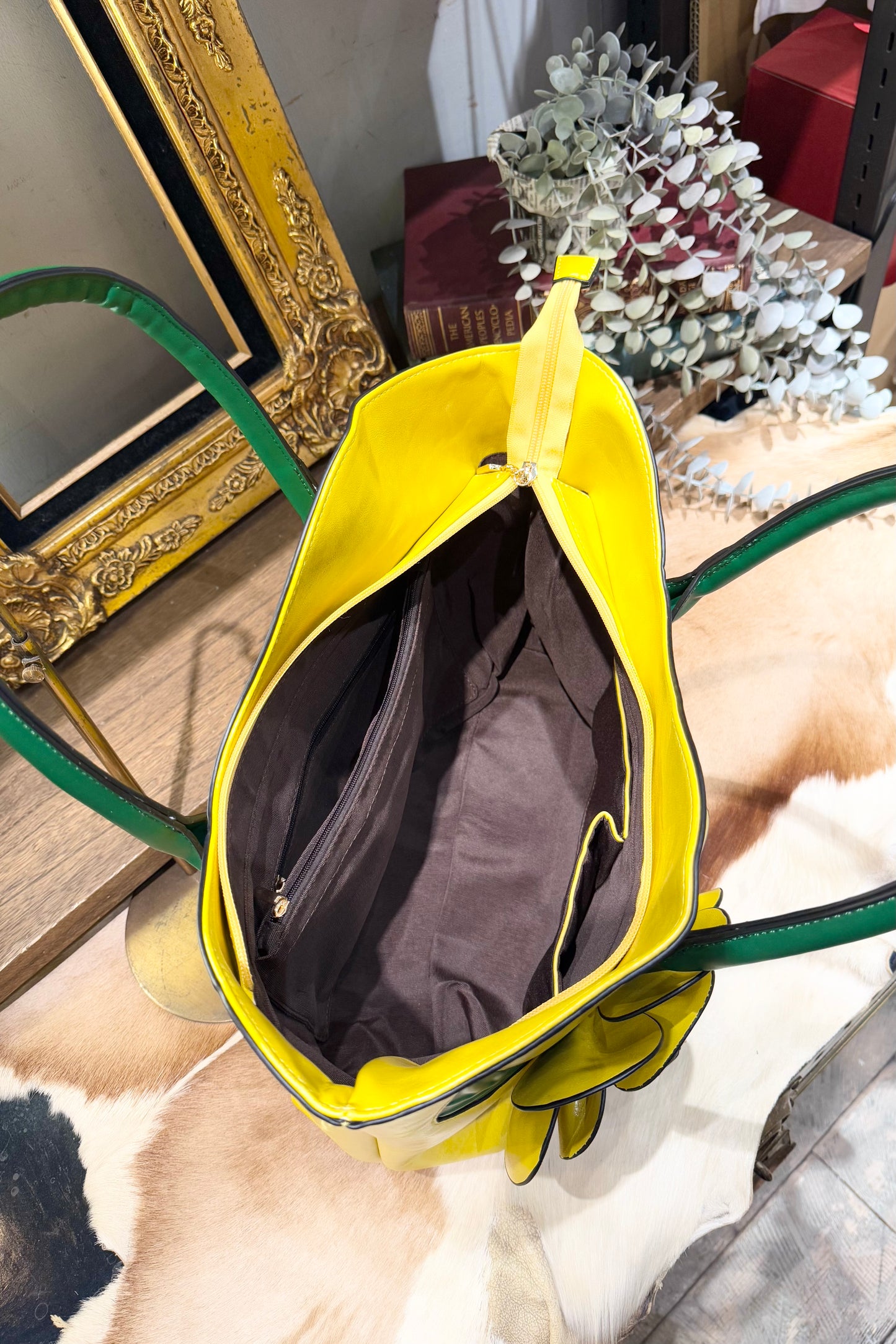 Bigフラワートートバッグ イエロー