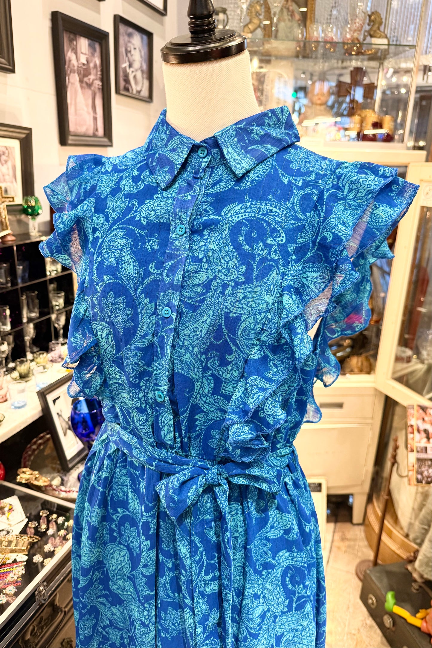 Lilie Rose France 鮮やかなブルーのリゾートワンピ
