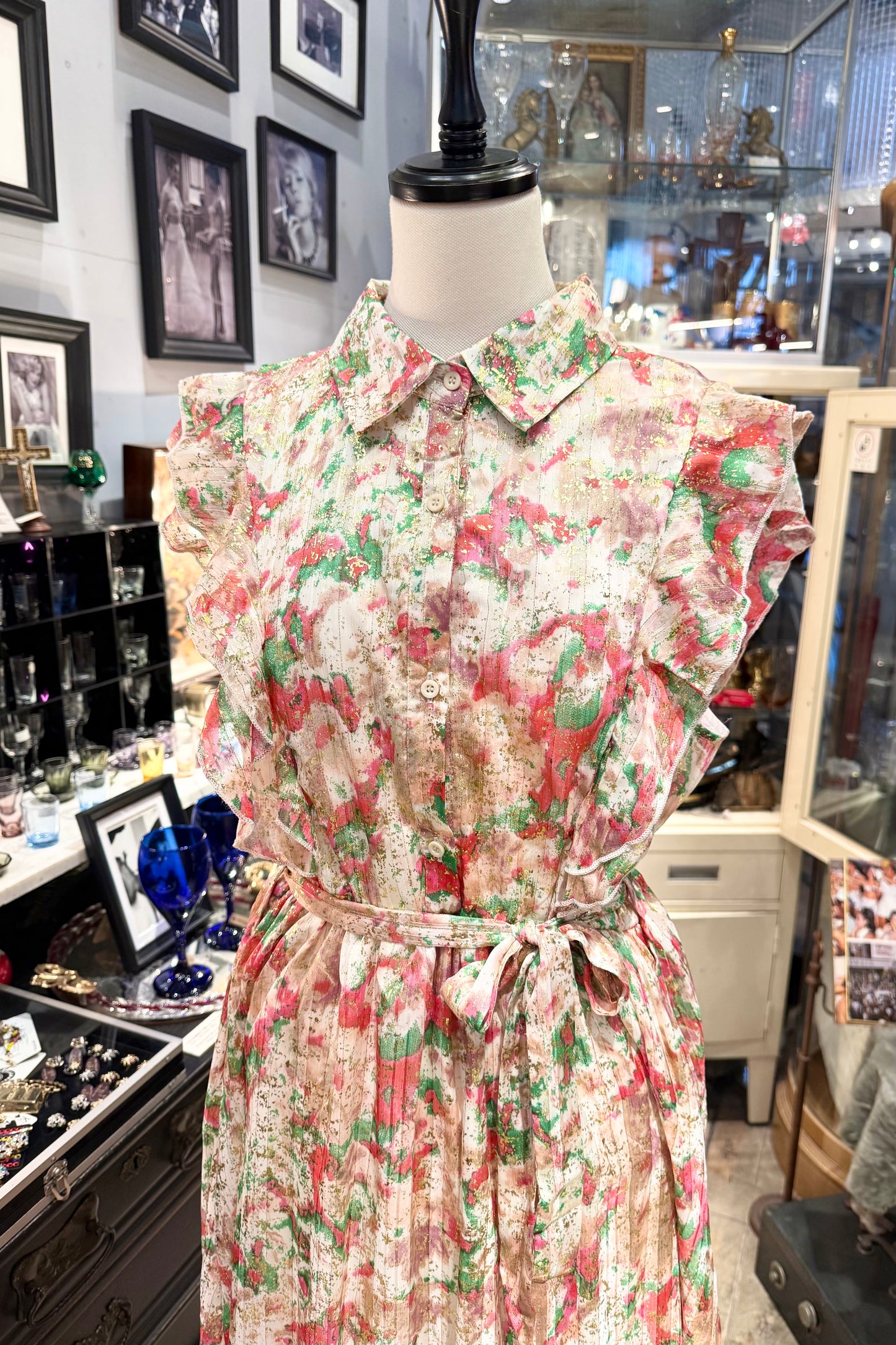 Lilie Rose France ゴールド箔押しワンピース