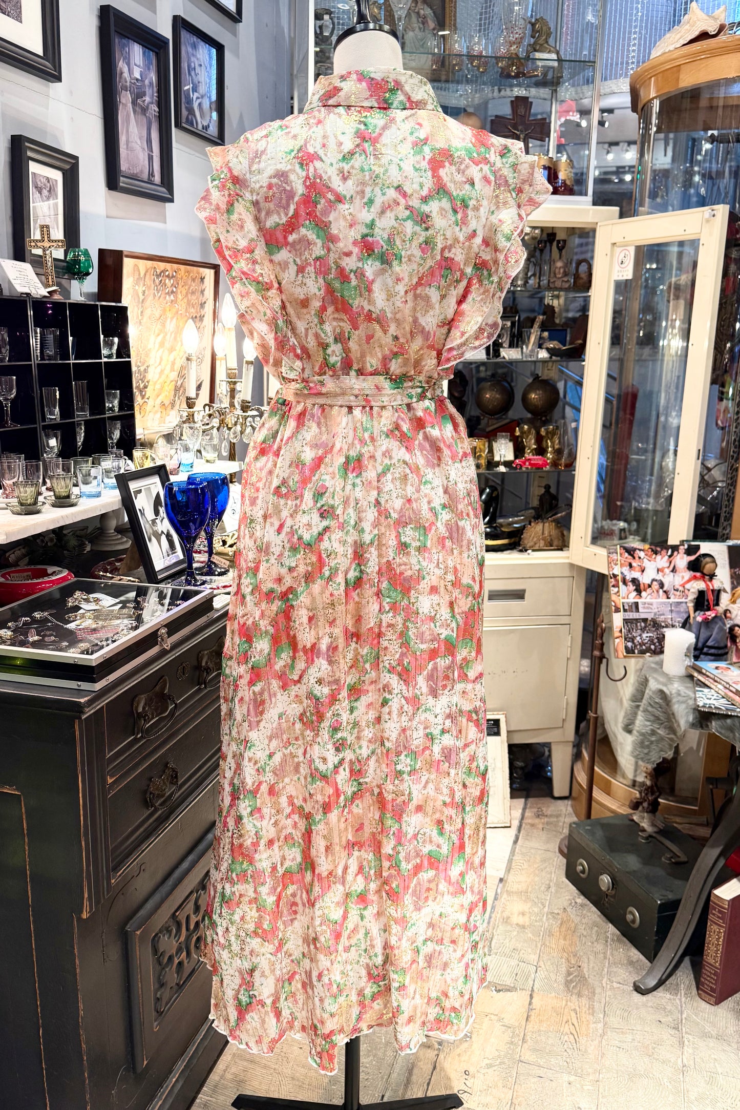 Lilie Rose France ゴールド箔押しワンピース