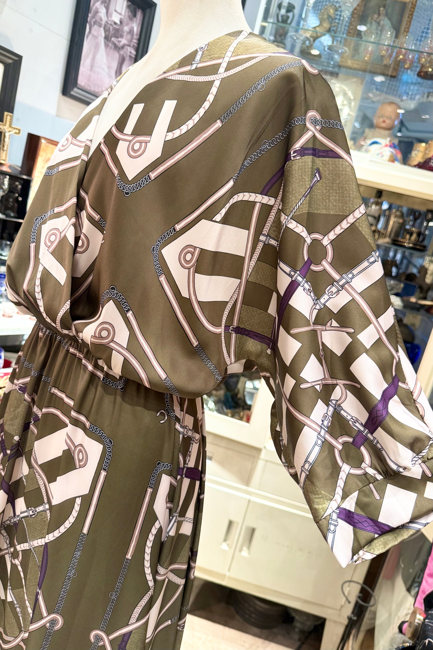 LaMlar italy スカーフ柄マキシワンピ