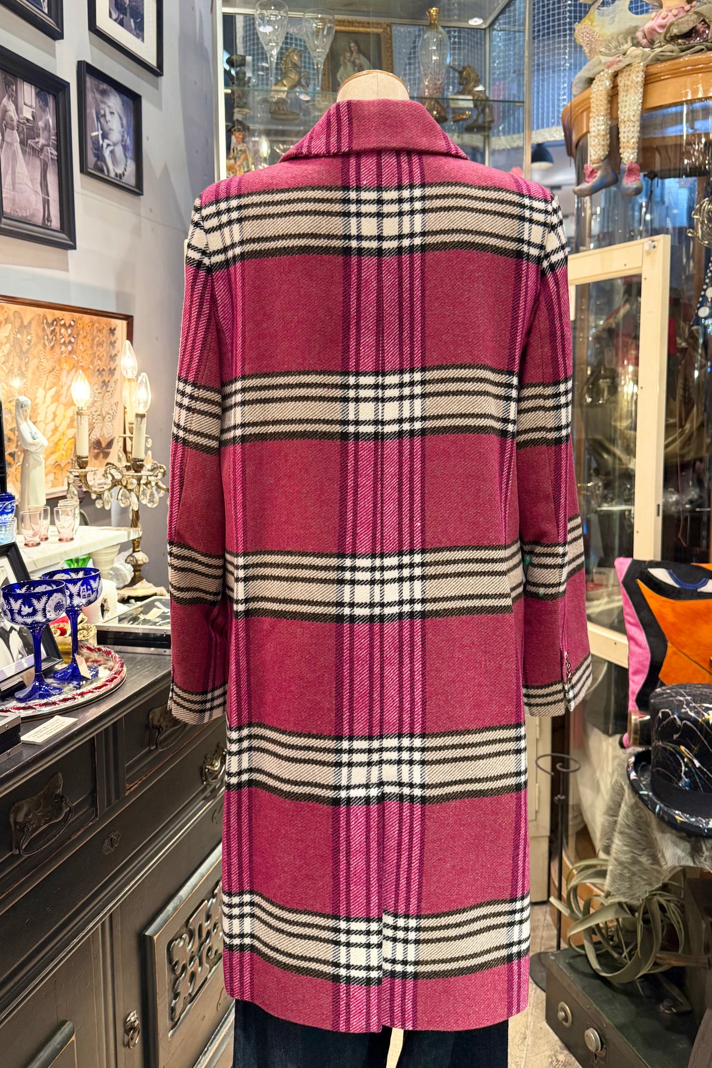VILAGALLO Spain ピンクチェックコート