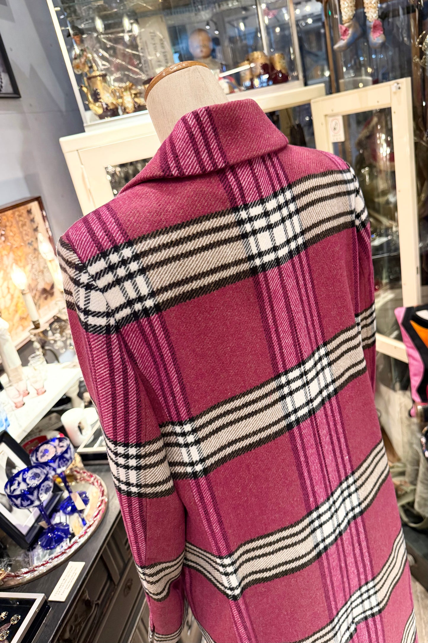 VILAGALLO Spain ピンクチェックコート