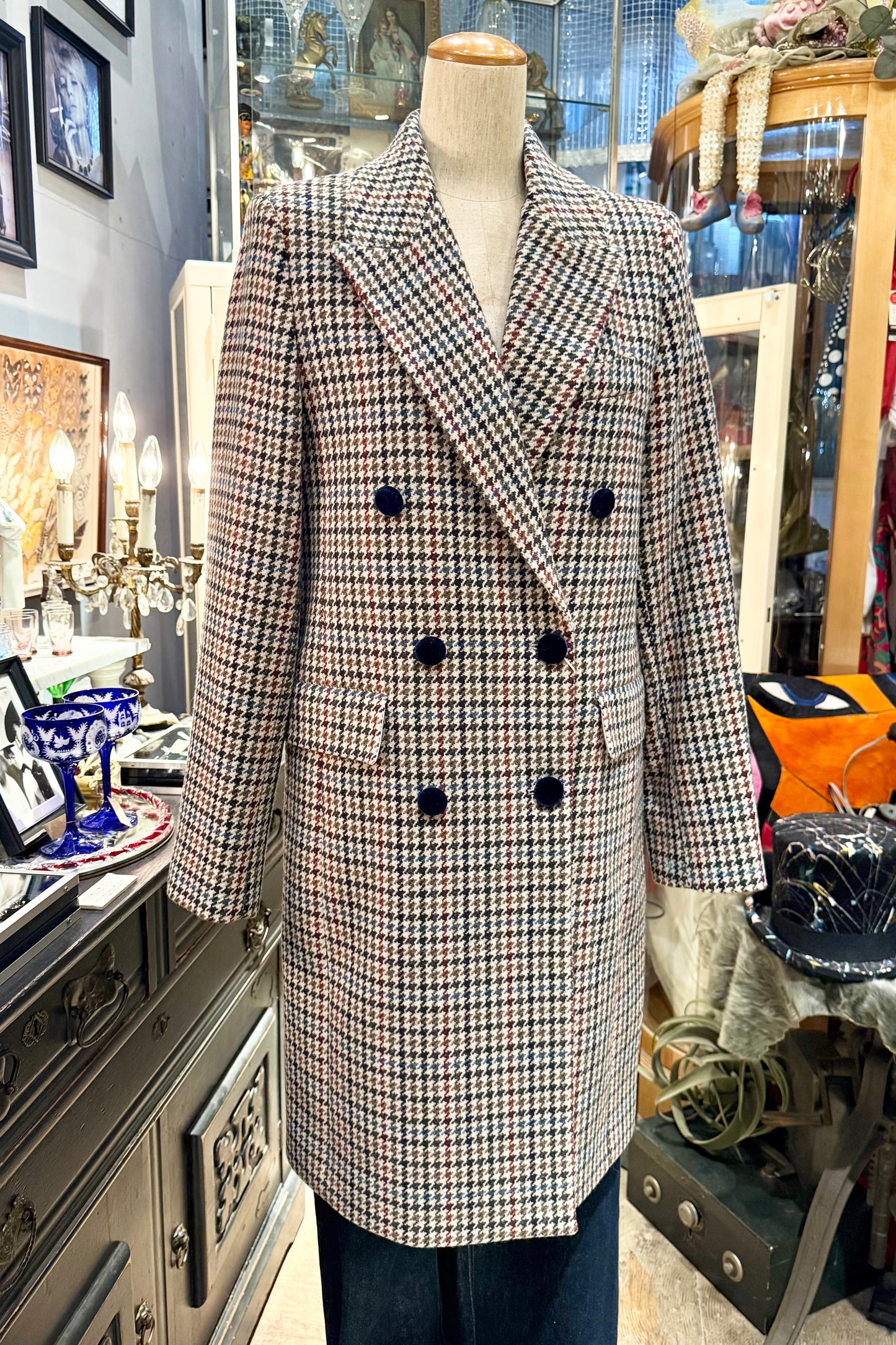 VILAGALLO Spain ブラウンチェックコート