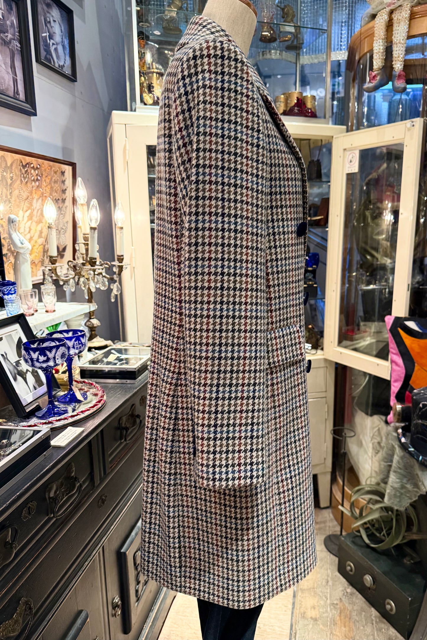 VILAGALLO Spain ブラウンチェックコート