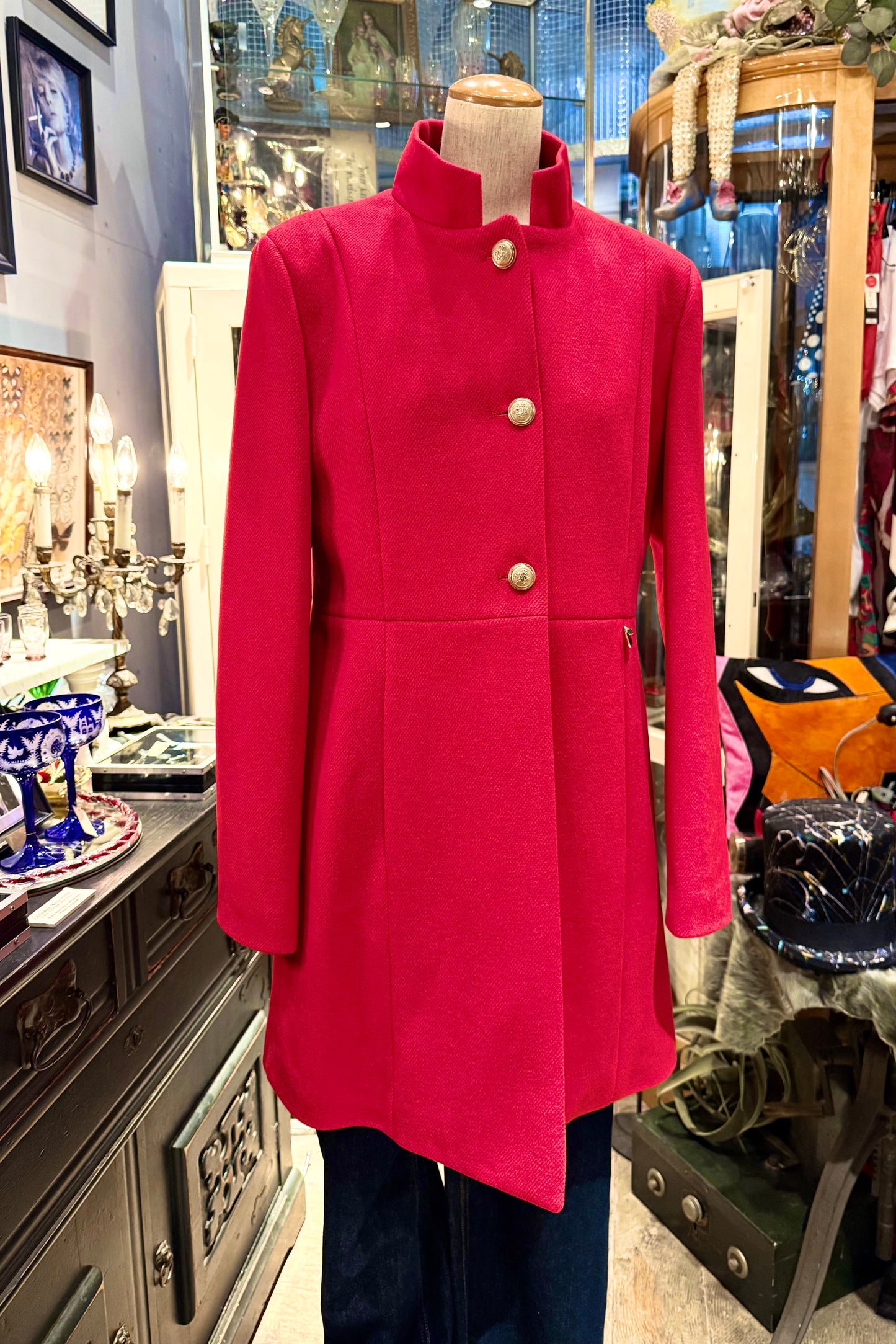 DENNY ROSE italy スタンドカラー レッドコート