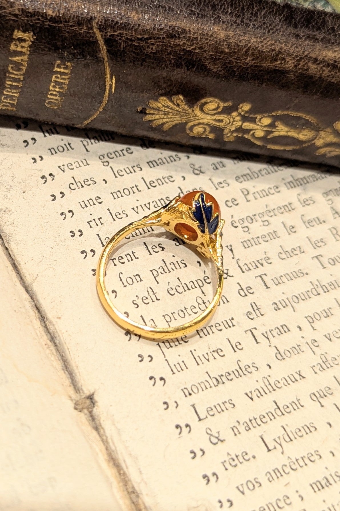 カーネリアン カボション・シルバーリング