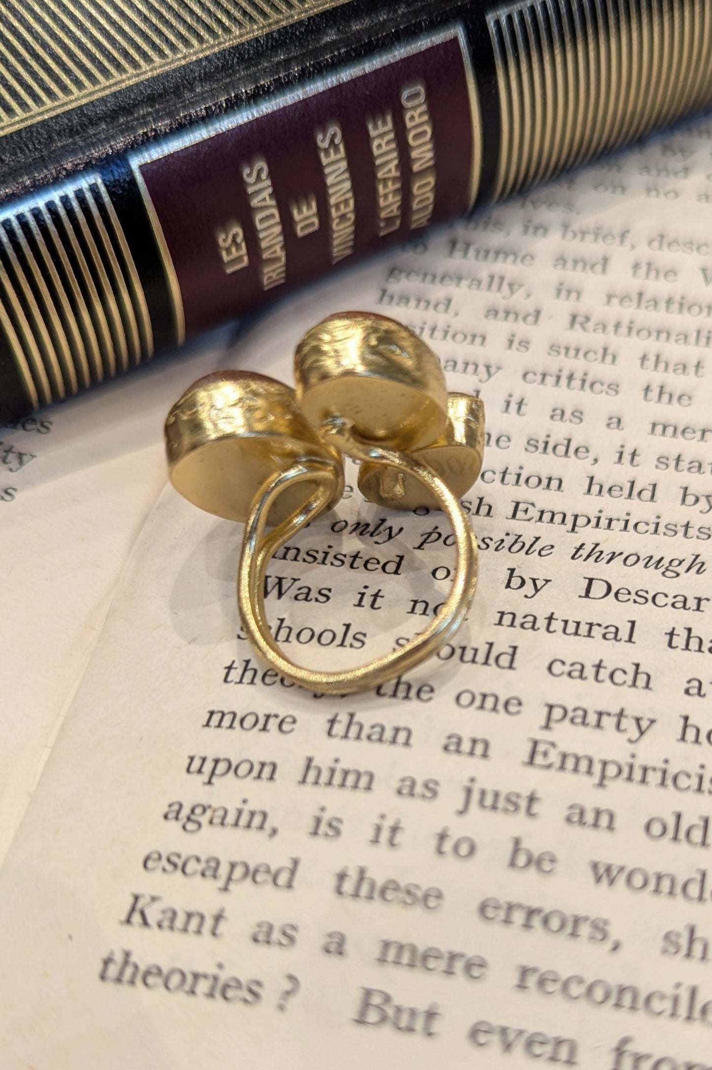 トルコ サンストーン3連リング