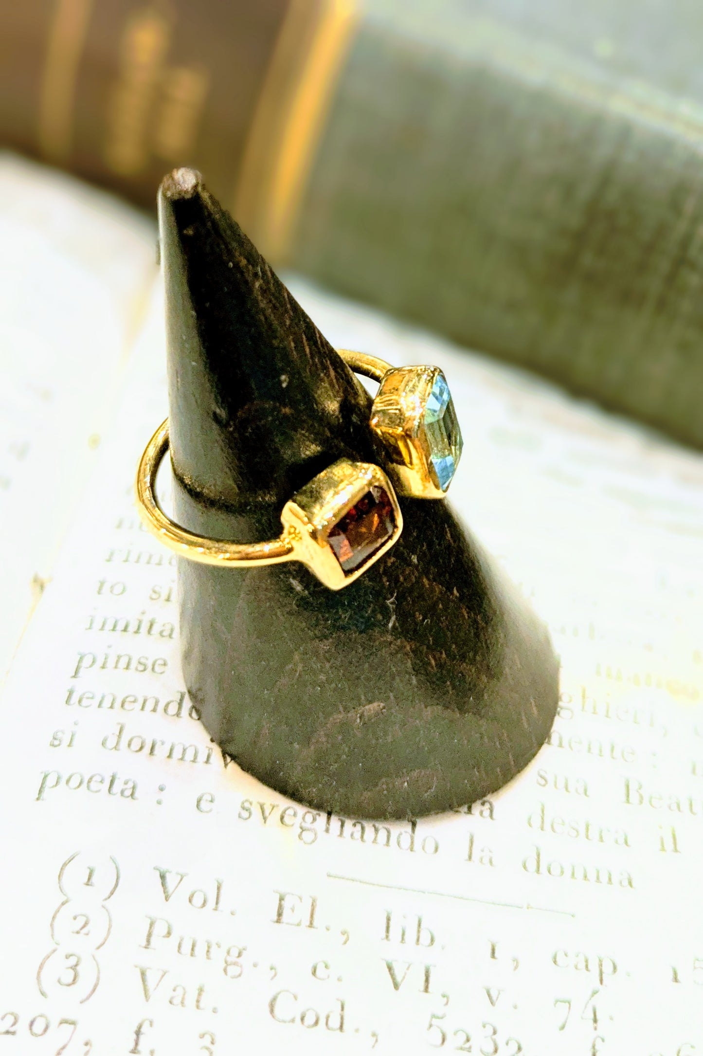 トルコ ブルートパーズ/ガーネット Silverリング