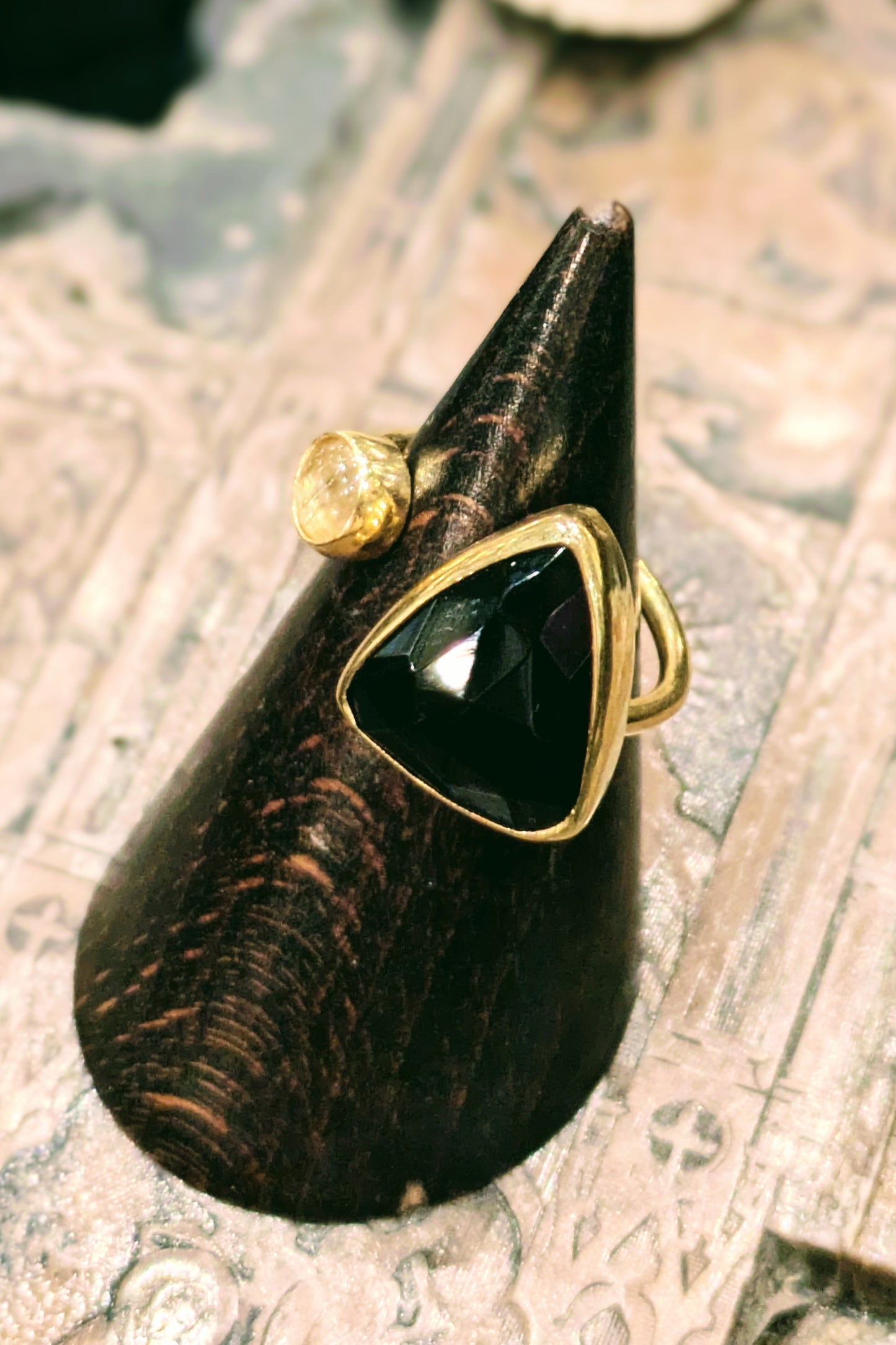 トルコ ブラックスピネル/ルチルクォーツ Silverリング