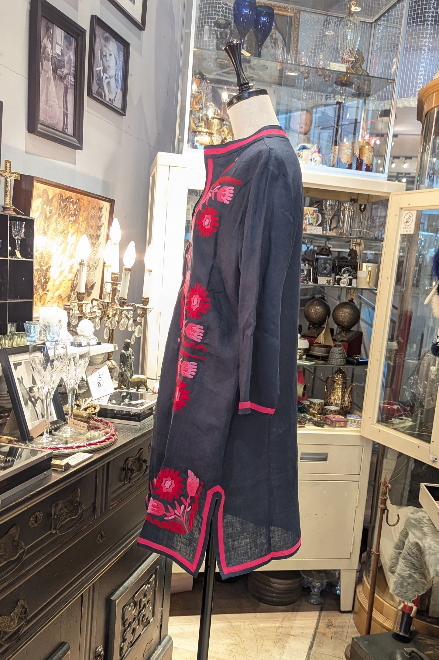 VILAGALLO Spain 花刺繍リネンチュニック
