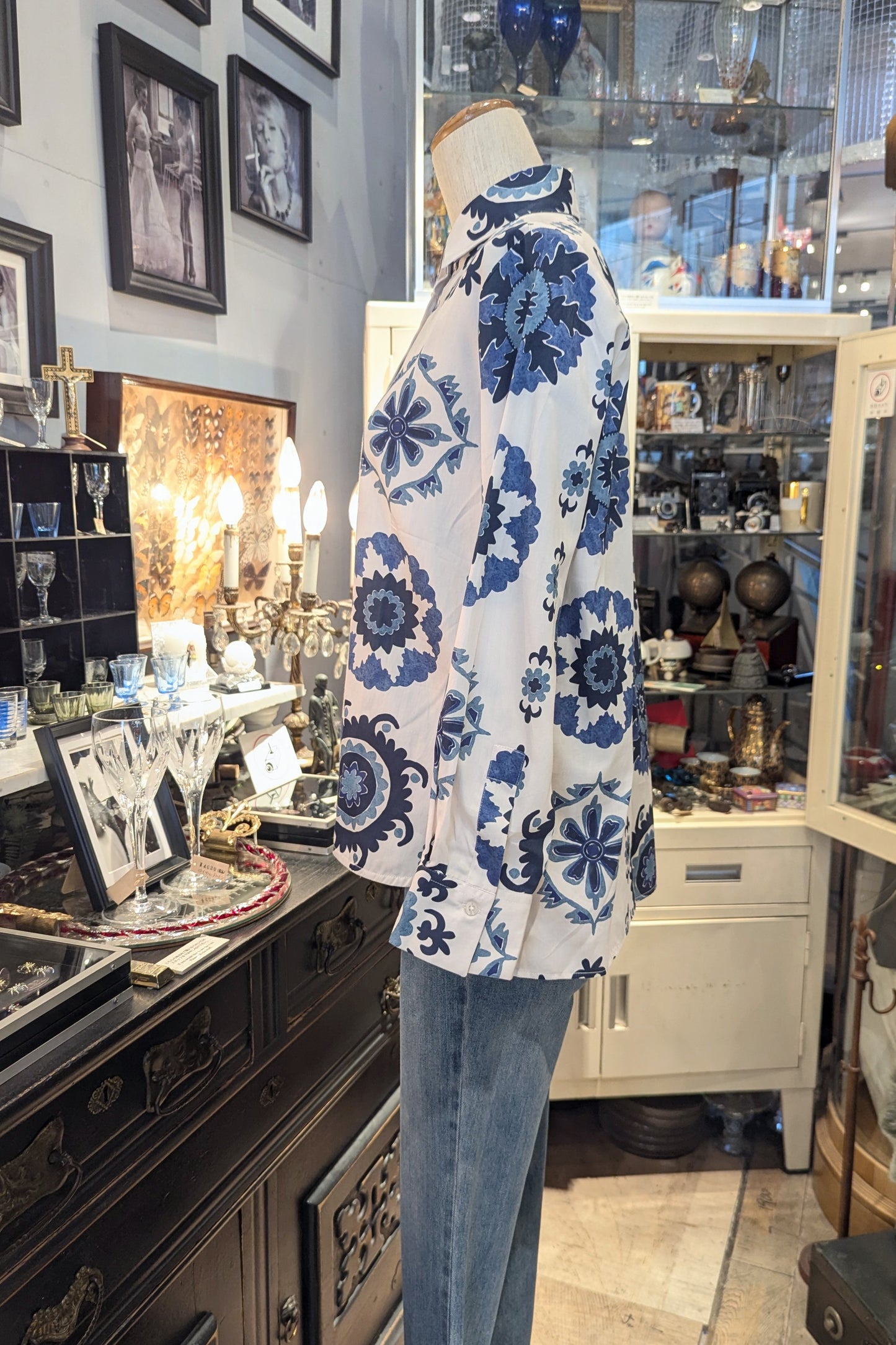 VILAGALLO Spain スペインタイル柄シャツ