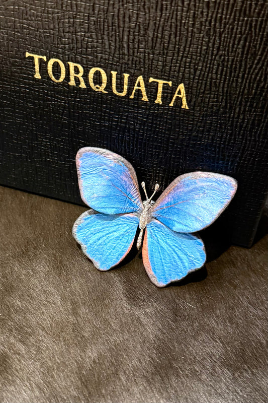 トルクアータ  レザー モルフォ蝶ピアス（片耳ピアス）