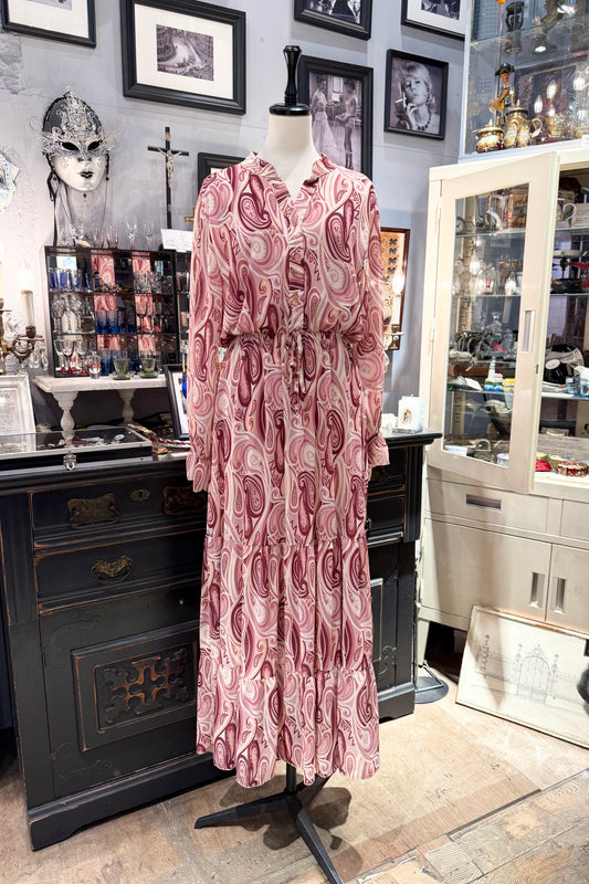 LAMIAR イタリア　ペイズリー柄シフォンワンピース