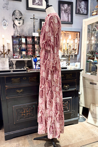 LAMIAR イタリア　ペイズリー柄シフォンワンピース