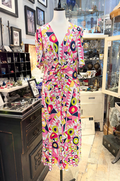 JOY`s   Paris　60`s風柄のワンピース