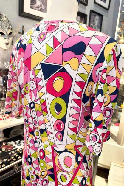 JOY`s   Paris　60`s風柄のワンピース