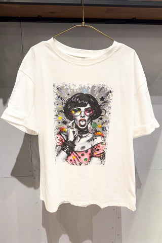 VICBEE italy メタリックLady Tシャツ