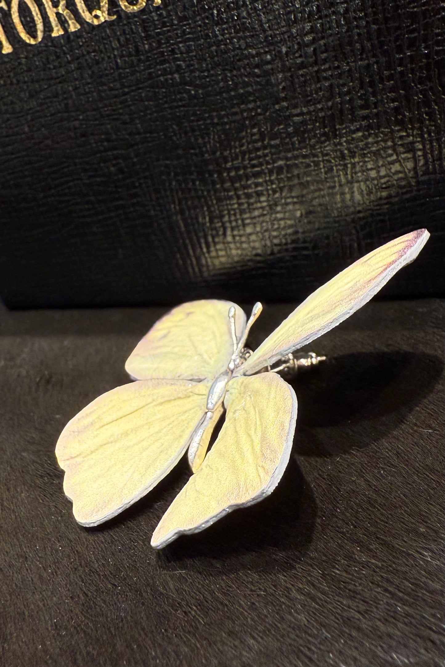 トルクアータ  レザー モンシロ蝶ピアス（片耳ピアス）