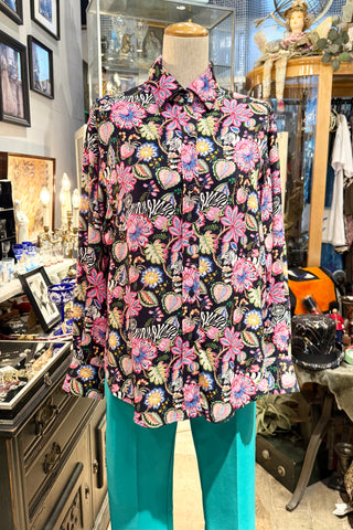 VILAGALLO Spain 　夜の熱帯ジャングル柄シャツ