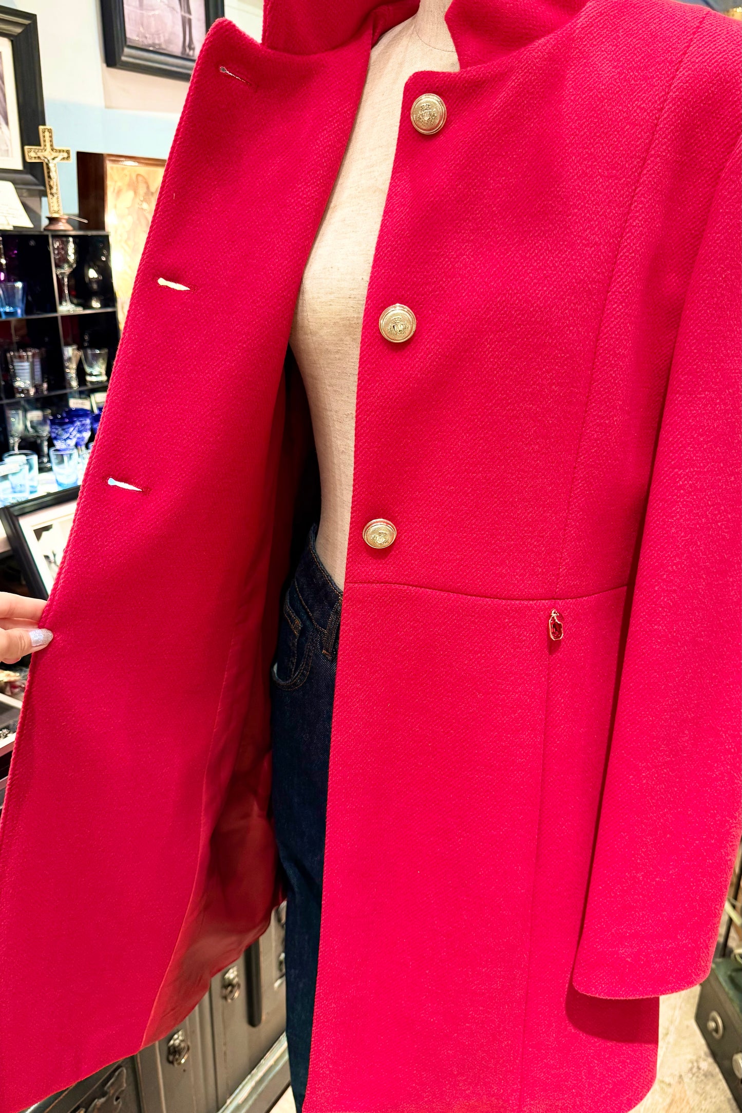 DENNY ROSE italy  スタンドカラー　レッドコート