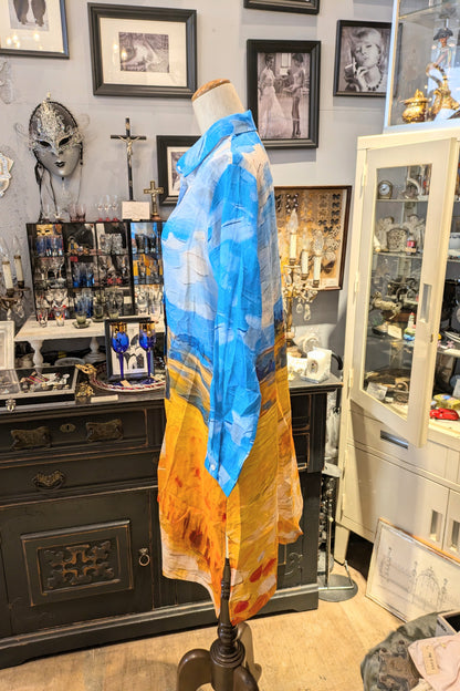 絵画を纏う　油絵プリントのシャツワンピ