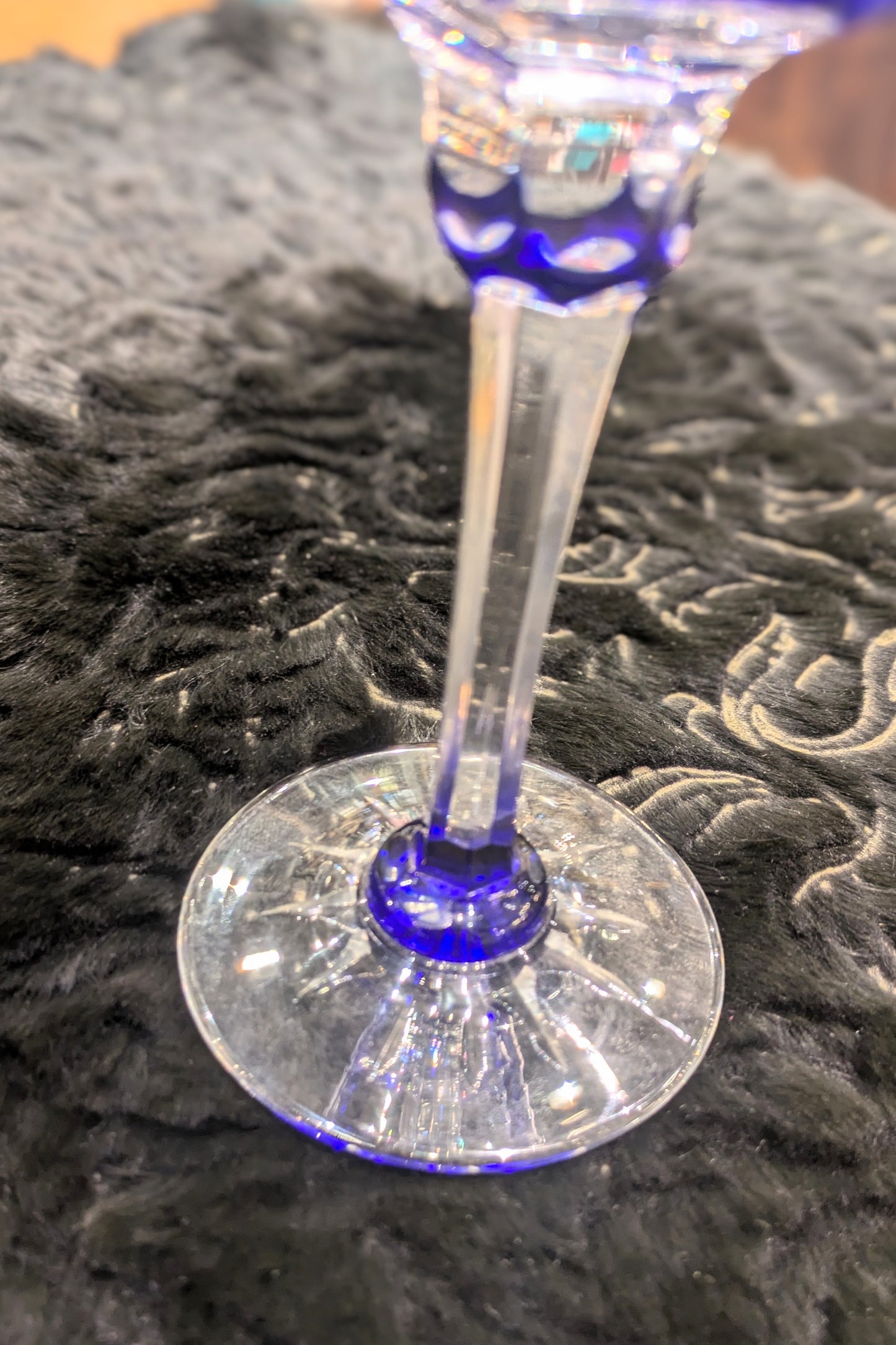 切子ガラス青