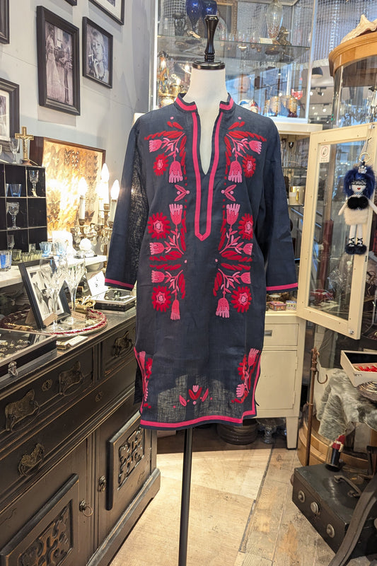 VILAGALLO Spain 花刺繍リネンチュニック