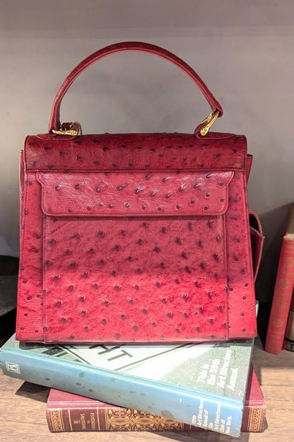 vintage オーストリッチBag レッド
