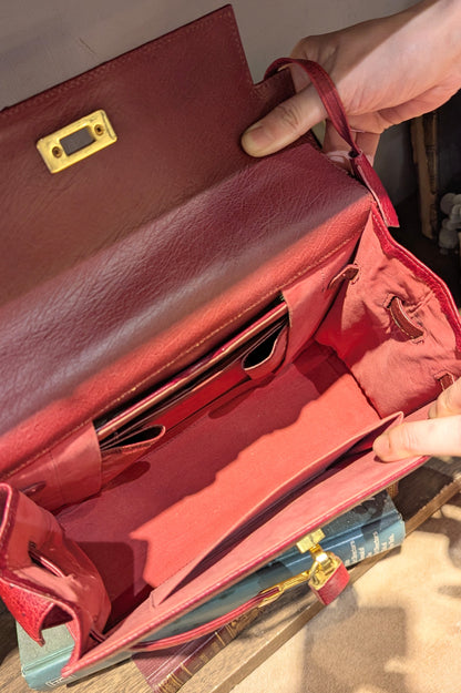 vintage オーストリッチBag レッド