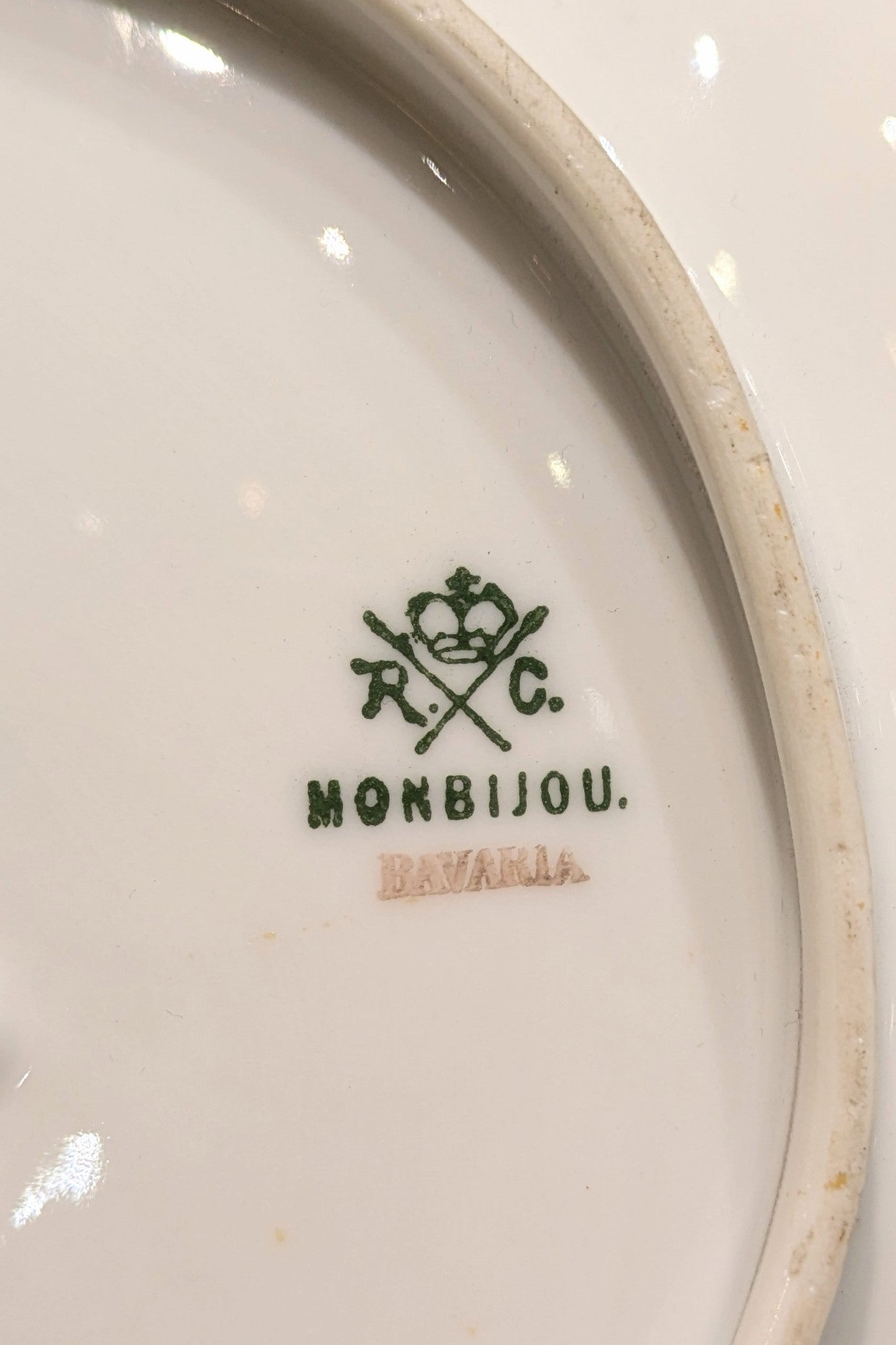 アンティークプレート Monbijou Rosenthal ピンクローズプレート