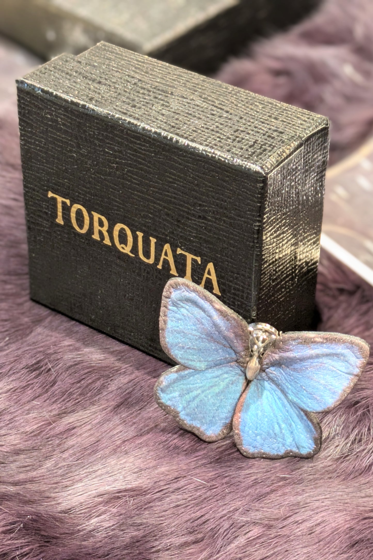 トルクアータ  レザー モルフォ蝶 ピンズ