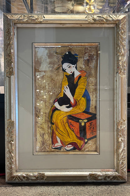 竹久夢二 黒船屋 アンティーク 複製画